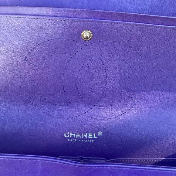 ⭐️JUMBO⭐️CHANEL classic Lambskin Jumbo double flap Lavender quilted silver chain - Picture 16 of 17